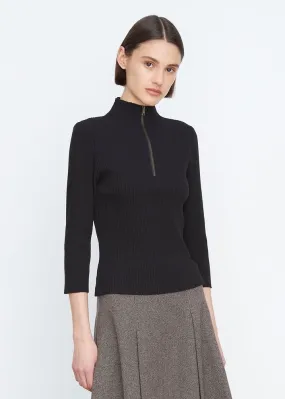 3/4 Sleeve Button Up (Black)