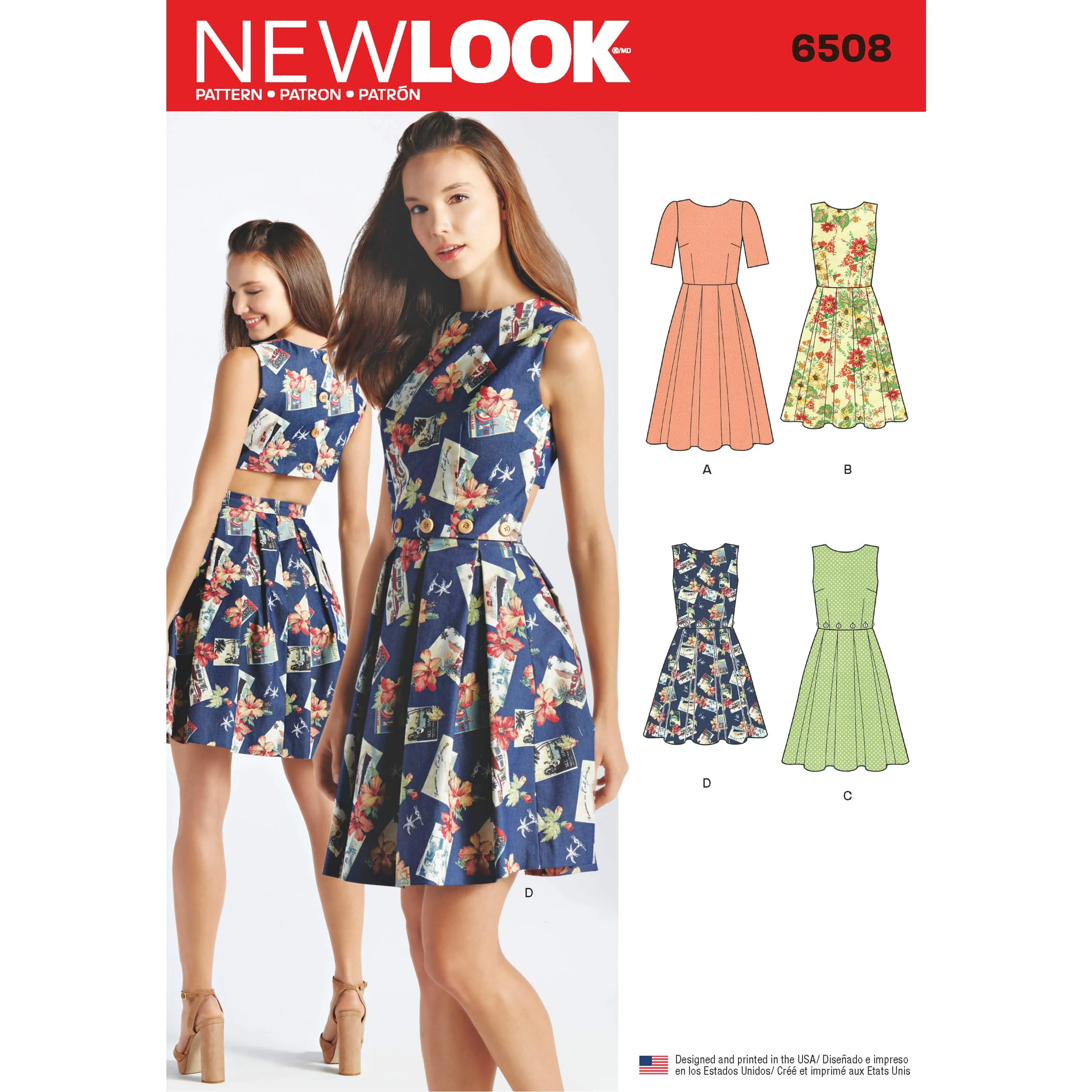 6508 New Look Pattern 6508 Women’s   Dress with Open or Closed Back Variations