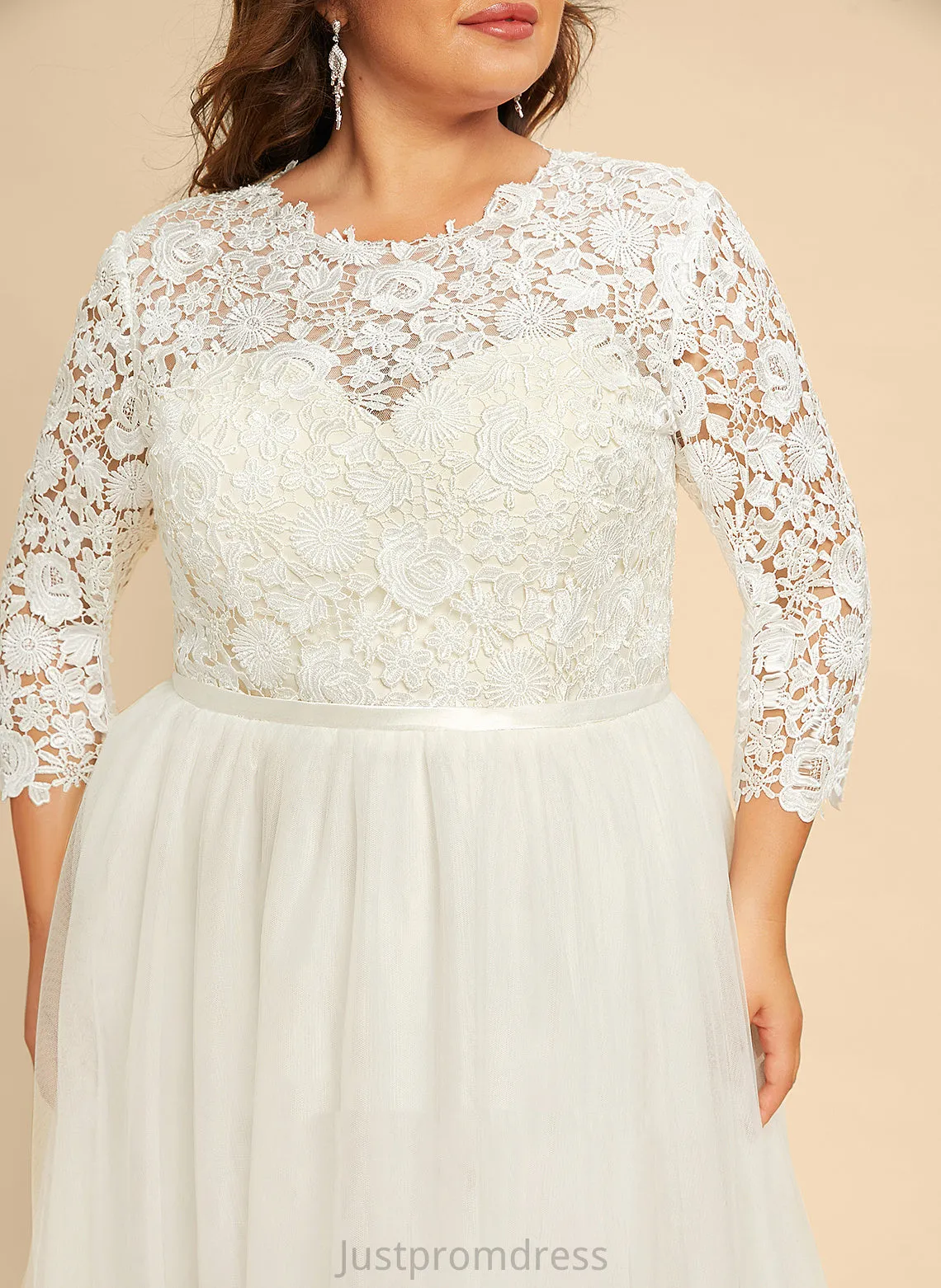 A-Line Sweep Dress Lace Tulle Araceli Train Wedding Wedding Dresses