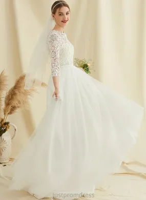 A-Line Sweep Dress Lace Tulle Araceli Train Wedding Wedding Dresses