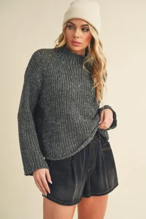 Aemi   Co Mock Neck Long Sleeve Sweater