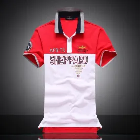 Aeronautica Sheppard Red and White Short Sleeve Shirt Polo