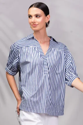 Alison Sheri Blouse Navy White Stripe A45085