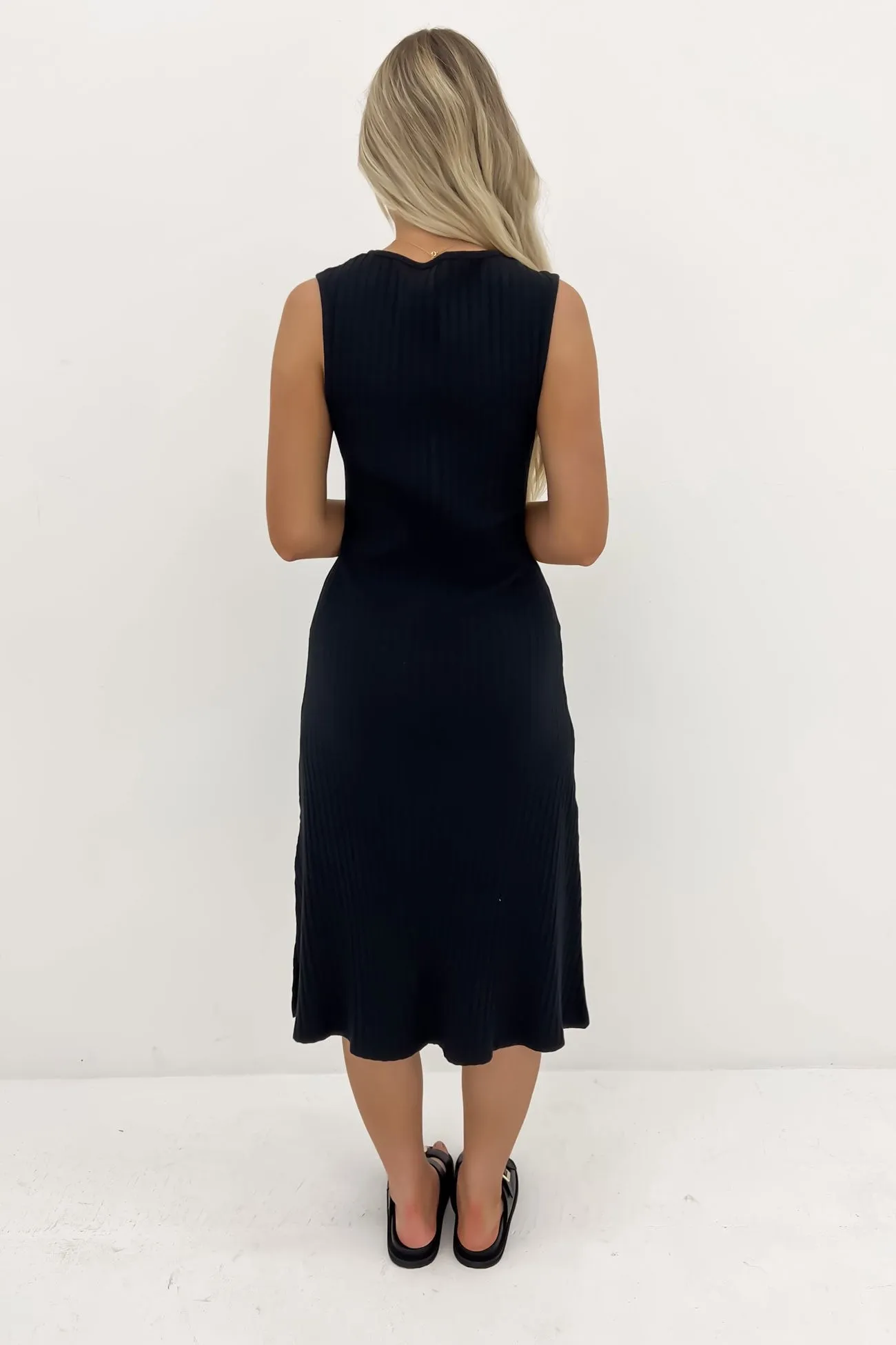 Amelie Rib Dress Black
