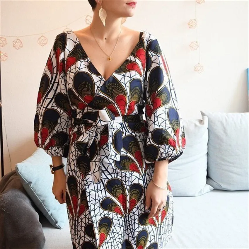 Autumn Dress Dashiki Printed African Dresses for Women
