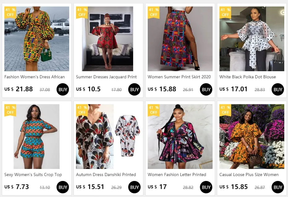 Autumn Dress Dashiki Printed African Dresses for Women