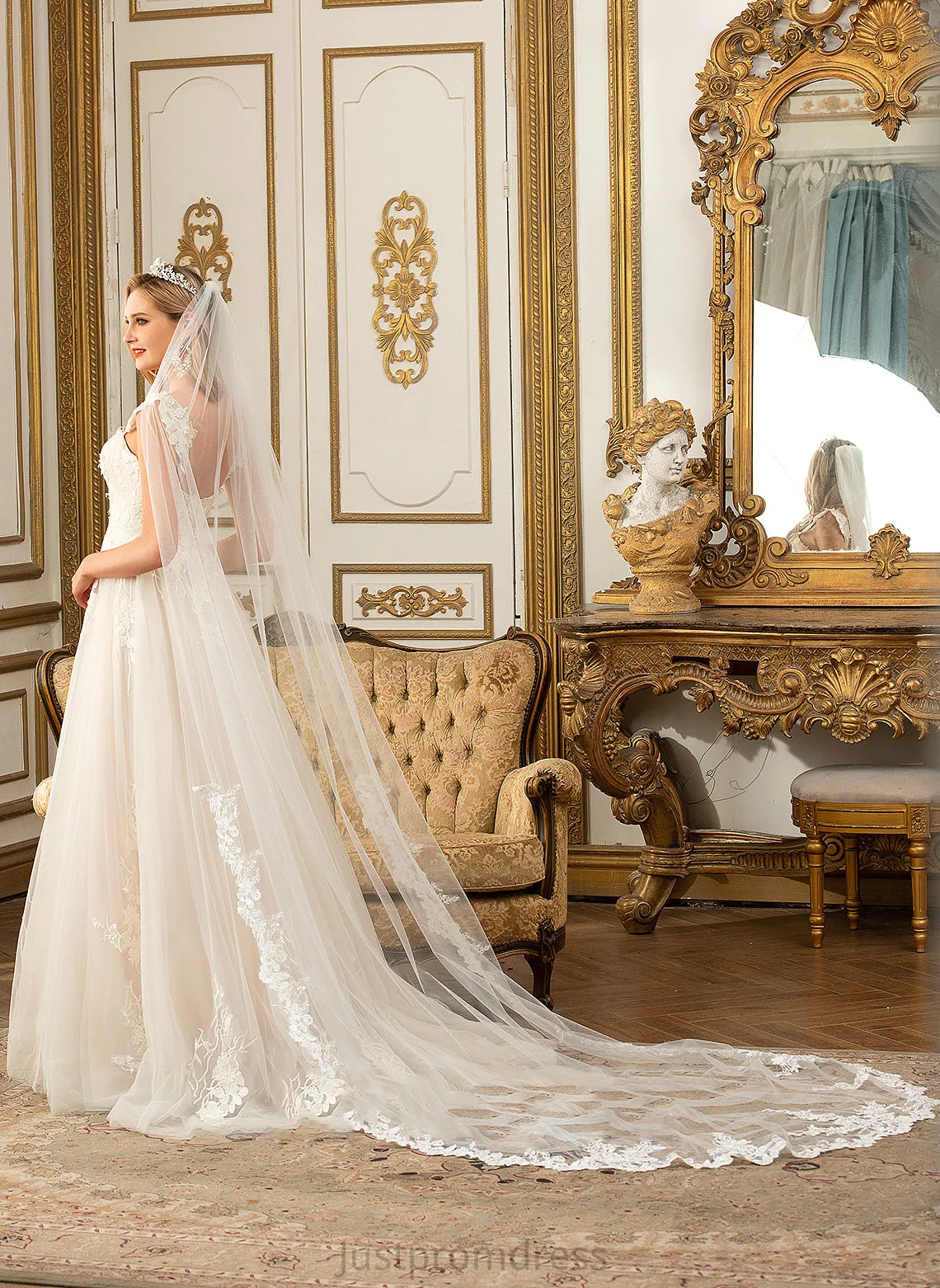 Ball-Gown/Princess Lace Wedding Tulle Wedding Dresses Train Carlee Sweetheart Sweep Dress