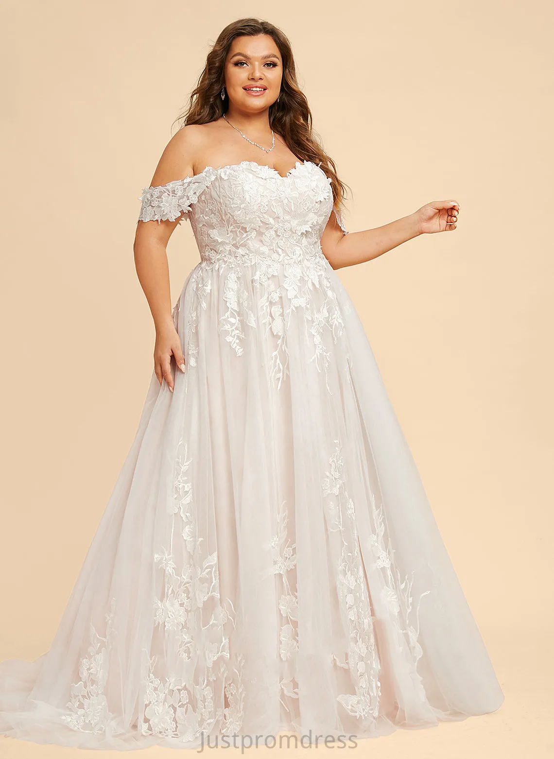 Ball-Gown/Princess Lace Wedding Tulle Wedding Dresses Train Carlee Sweetheart Sweep Dress