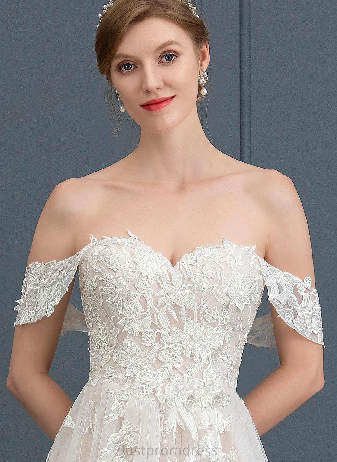 Ball-Gown/Princess Lace Wedding Tulle Wedding Dresses Train Carlee Sweetheart Sweep Dress