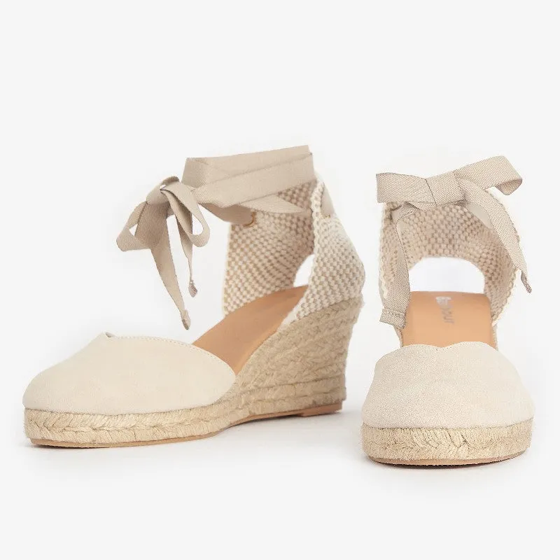 Barbour Juana Espadrille Ladies Wedges - Beige