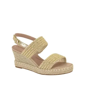 BEIRA RIO WOMEN WEDGES IN GOLD/BEIGE