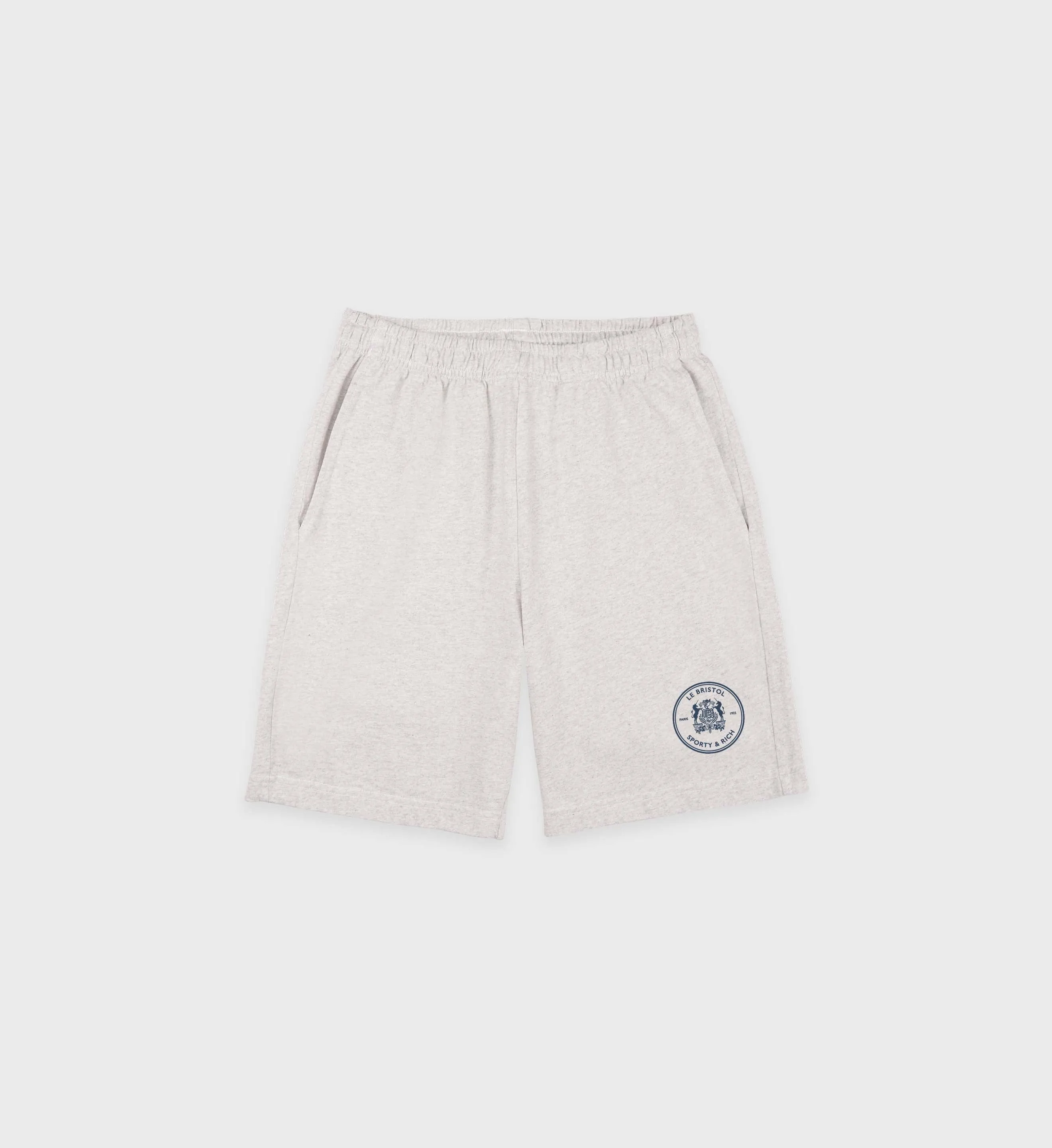 Bristol Crest Gym Short - Heather Gray/Navy
