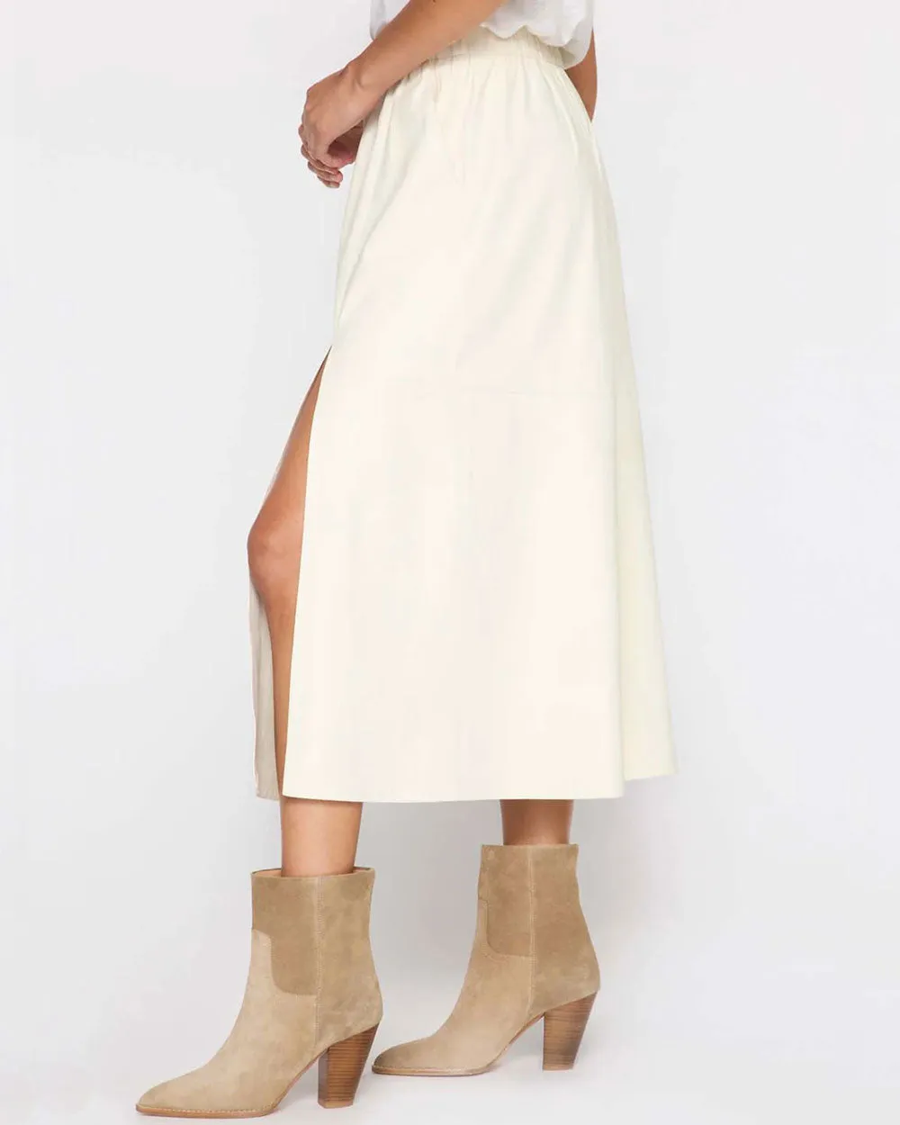 Calla White Vegan Leather Danni Skirt