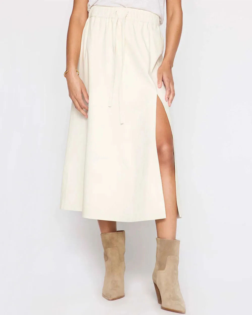 Calla White Vegan Leather Danni Skirt