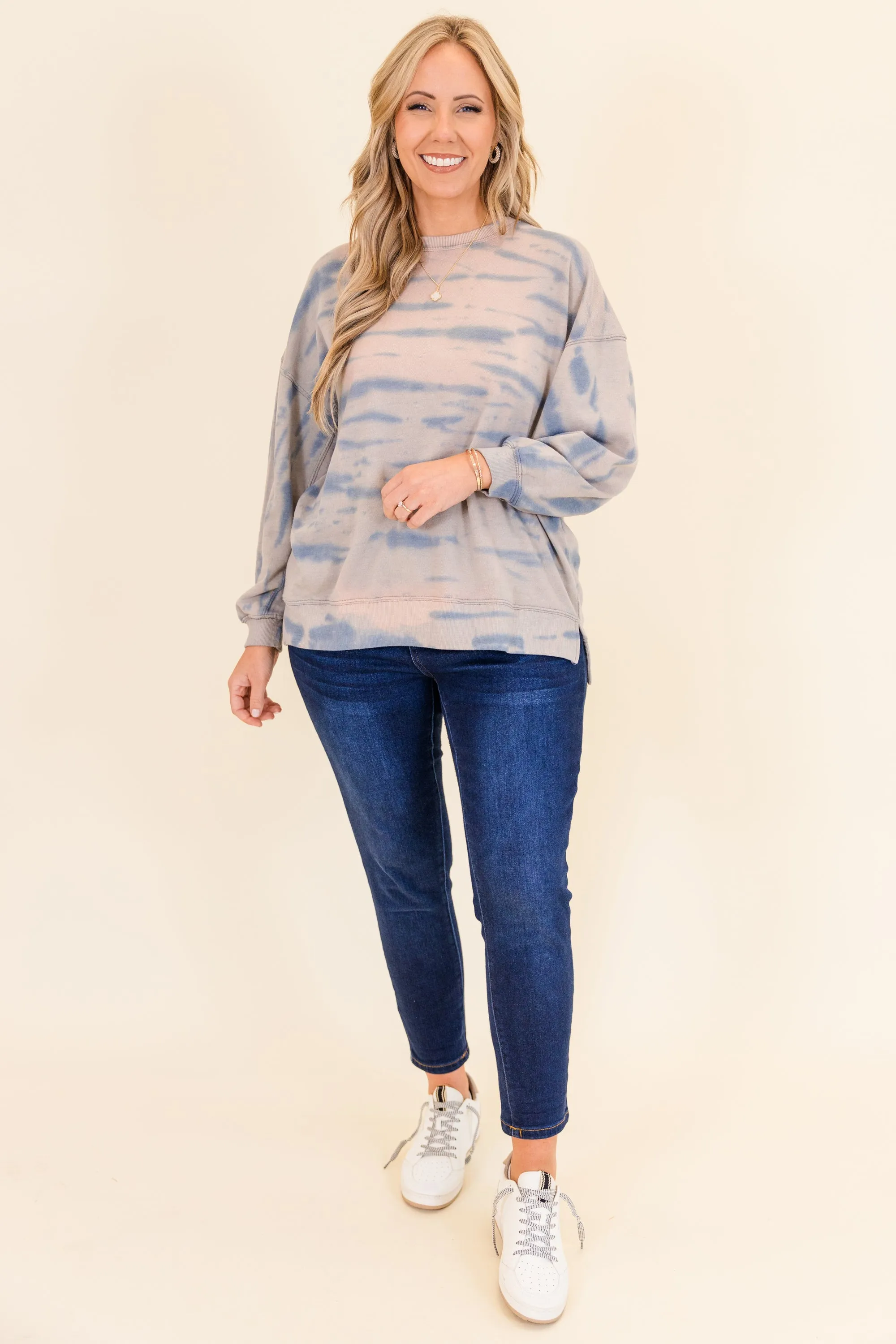 Cascade Wash Top, Teal-Mocha