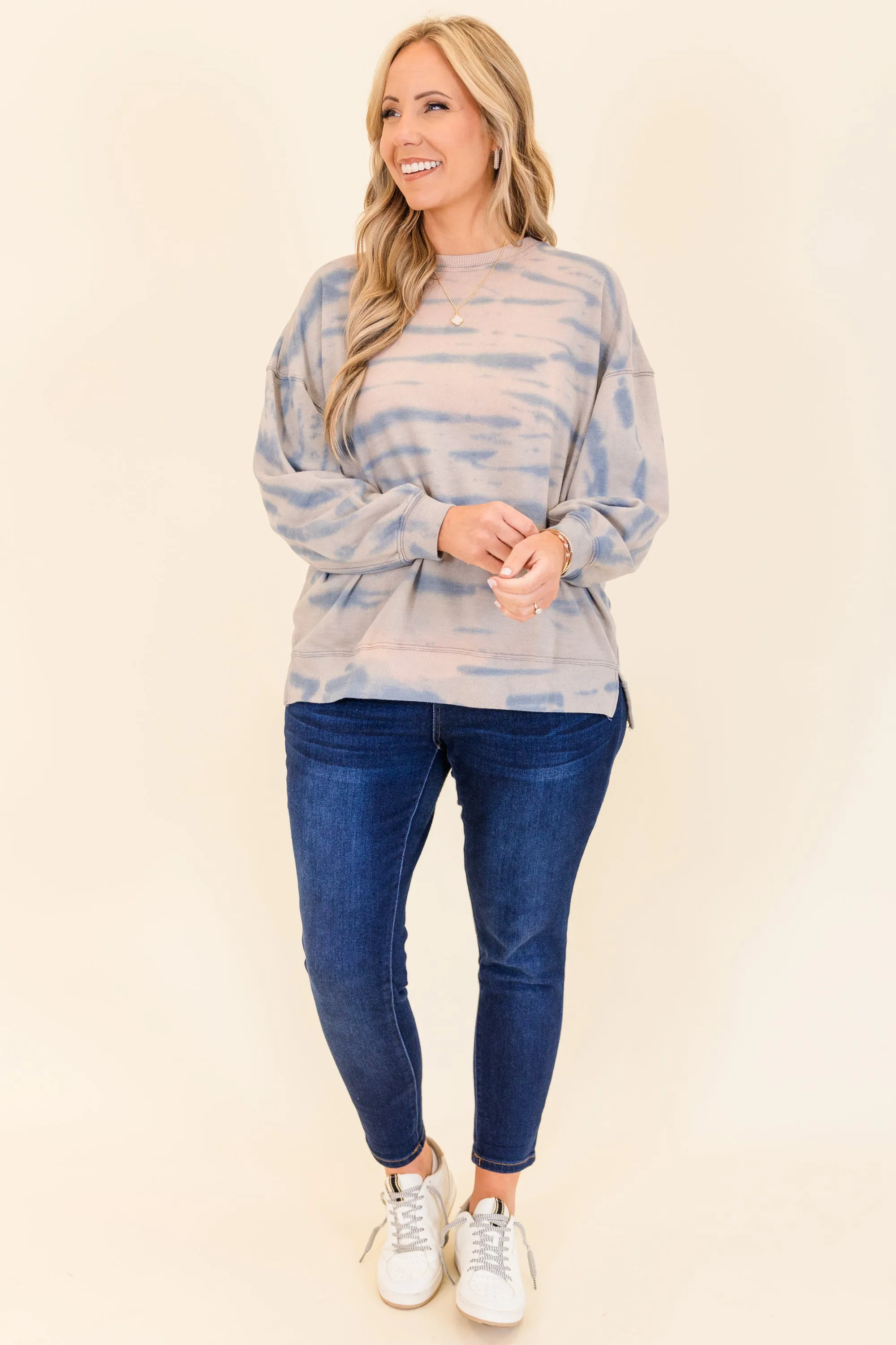Cascade Wash Top, Teal-Mocha