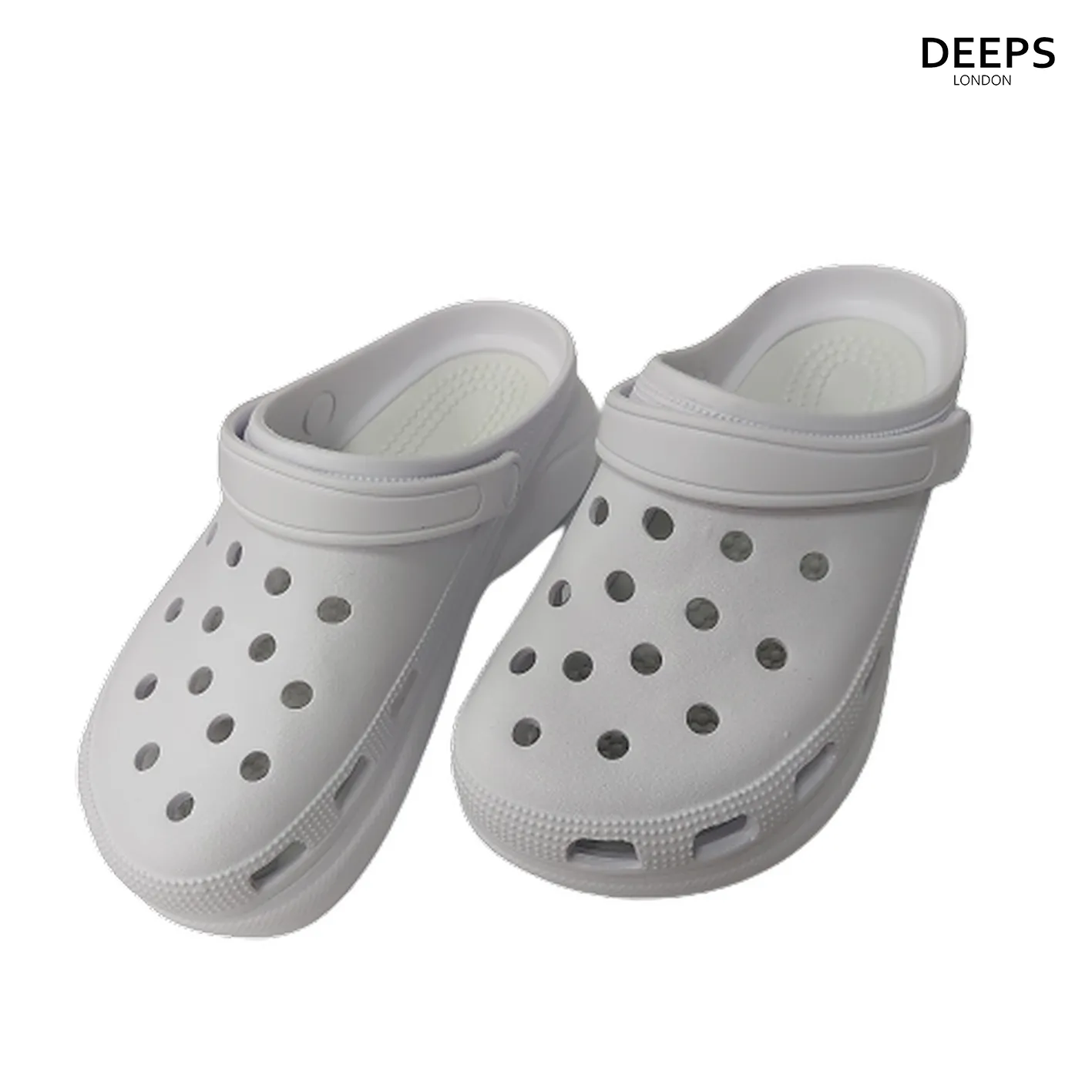 CLEO WOMENS ULTRA LIGHT WEIGHT PLATFORM RUBBER SOLE SLIPPERS WITH STRAP WHITE