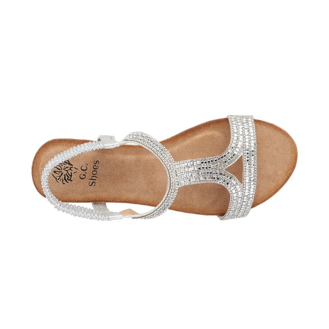 Coretta Silver Wedge Sandals
