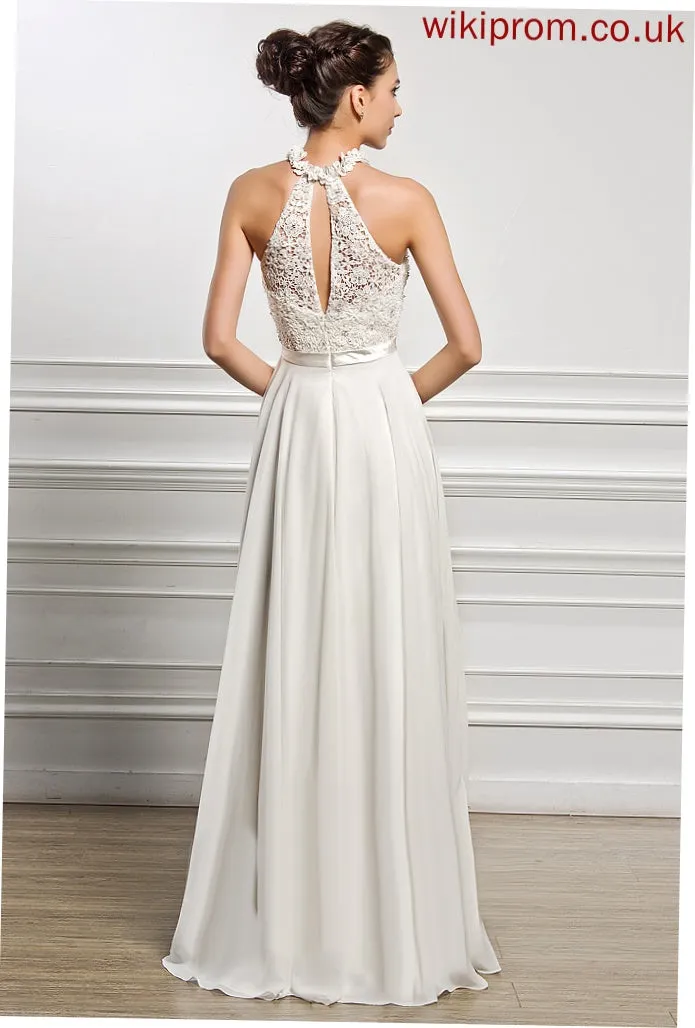 Dress Chiffon Lace Wedding Lola Sequins Beading With A-Line Floor-Length Wedding Dresses