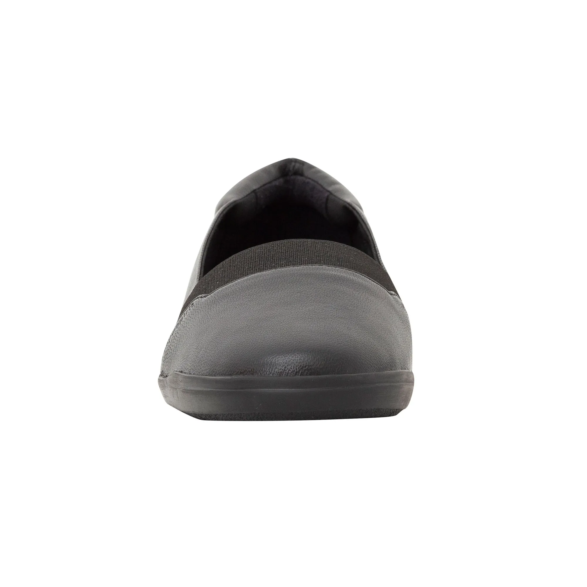 Easy Spirit Bounce Round Toe Black Leather Slip On Ultra Light Ballet Flats