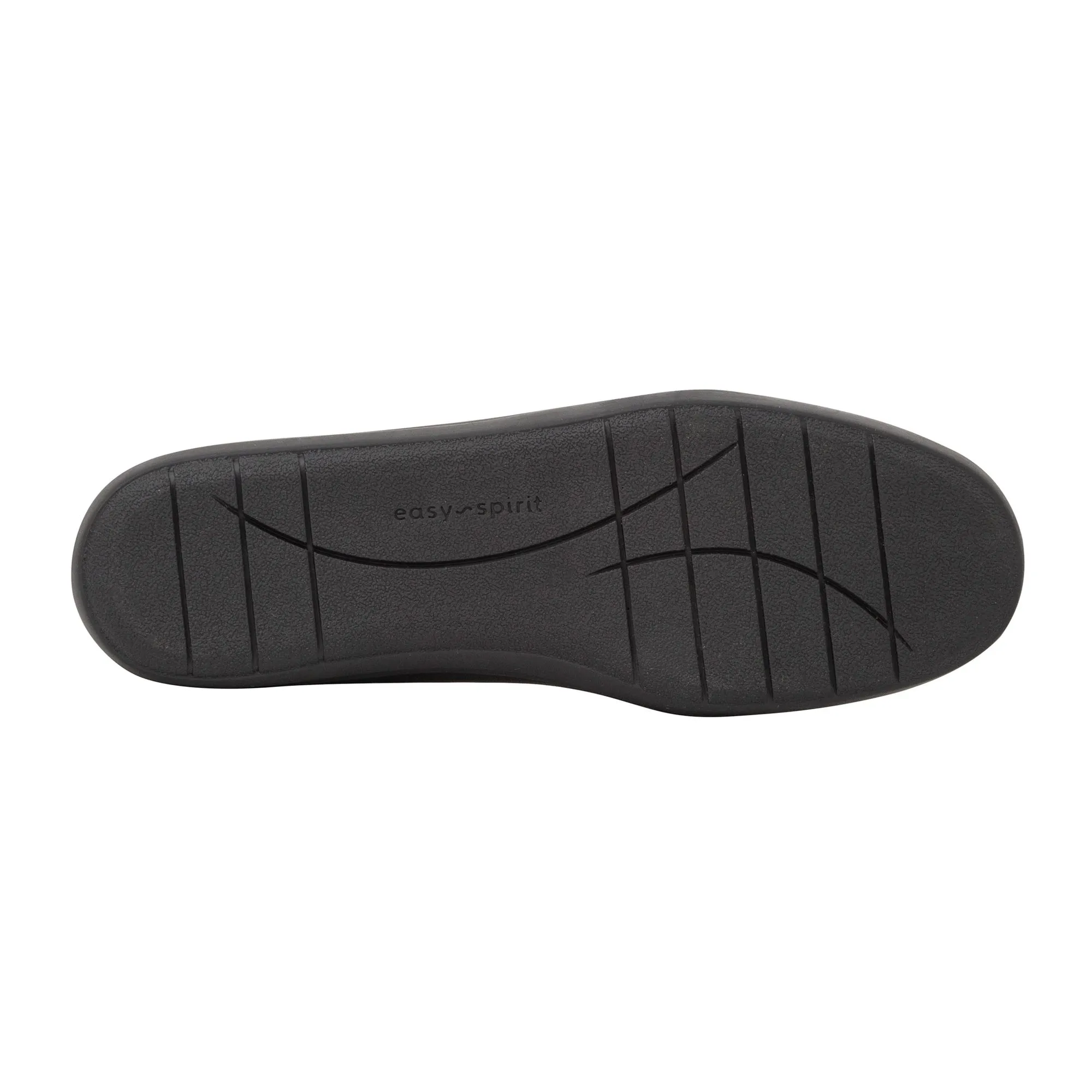 Easy Spirit Bounce Round Toe Black Leather Slip On Ultra Light Ballet Flats