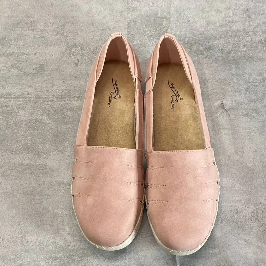 EASY STREET Women's Blush Bugsy Round-Toe Slip-On Comfort Flats SZ 8