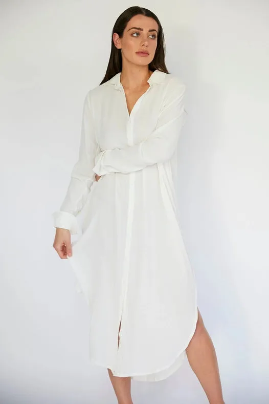 Eddie Shirt Dress - Ivory