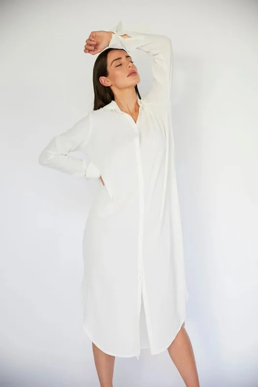 Eddie Shirt Dress - Ivory