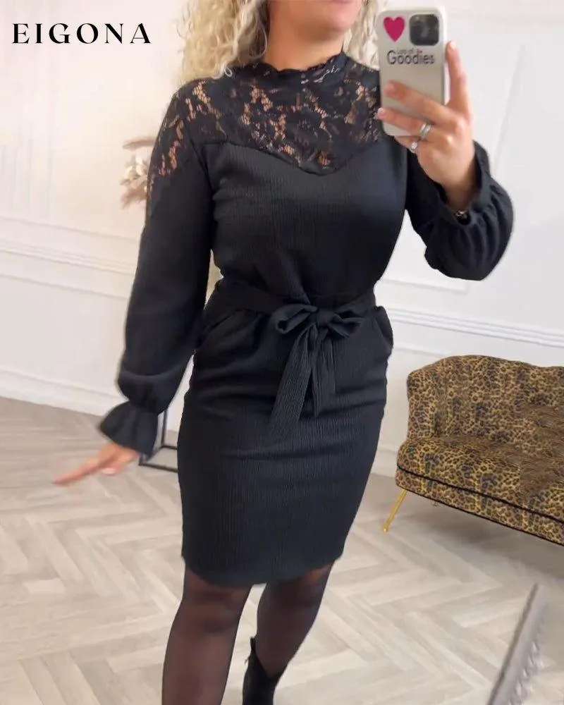 Elegant patchwork lace dress