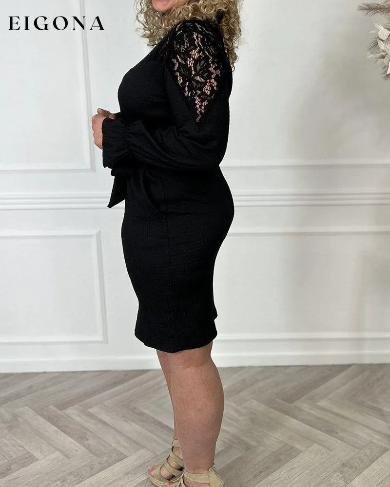 Elegant patchwork lace dress