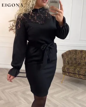 Elegant patchwork lace dress