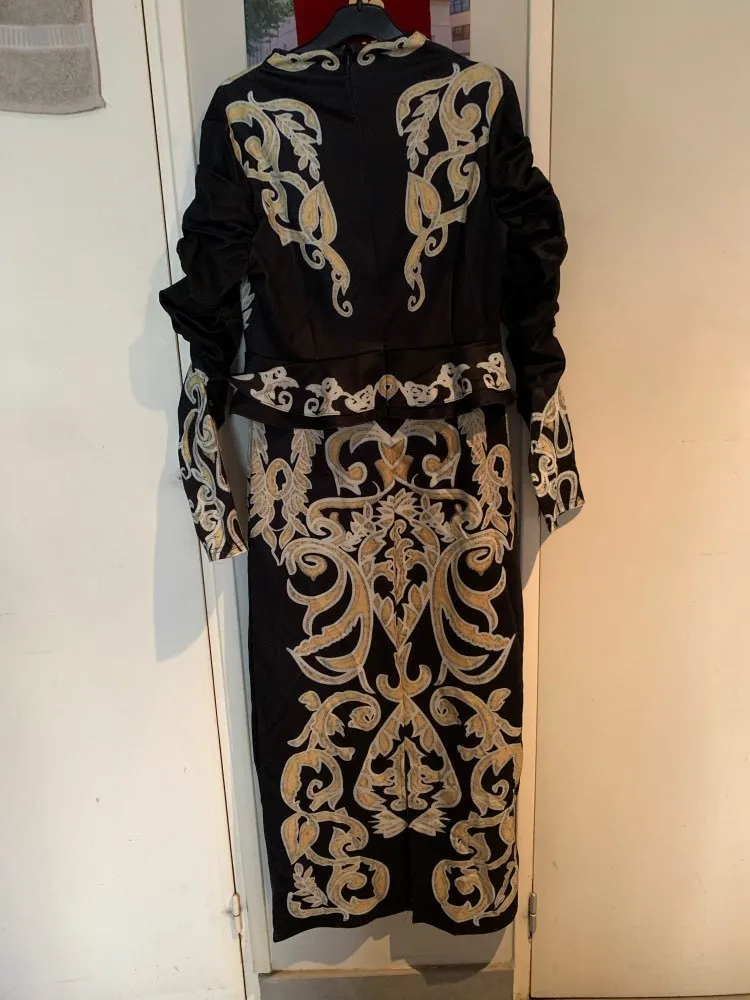 Elegant Printed Peplum Evening Dresses