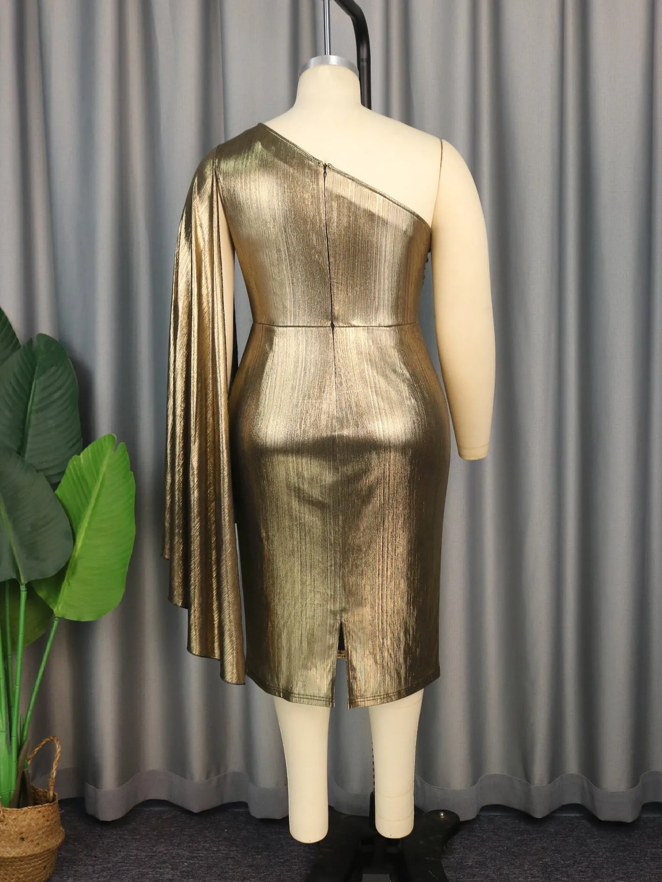 Elegant Special Occasions One-Shoulder Asymmetrical Dress