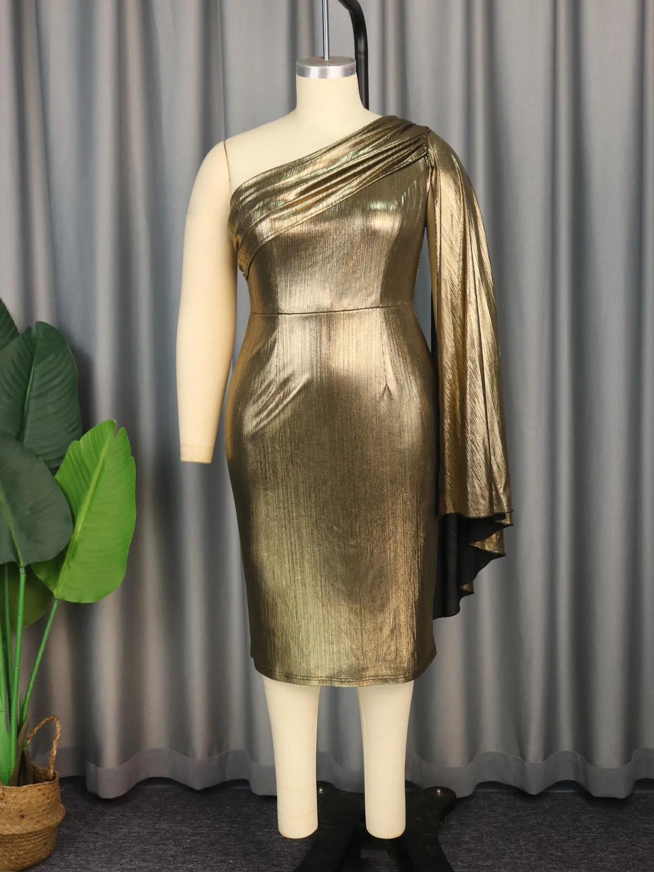 Elegant Special Occasions One-Shoulder Asymmetrical Dress
