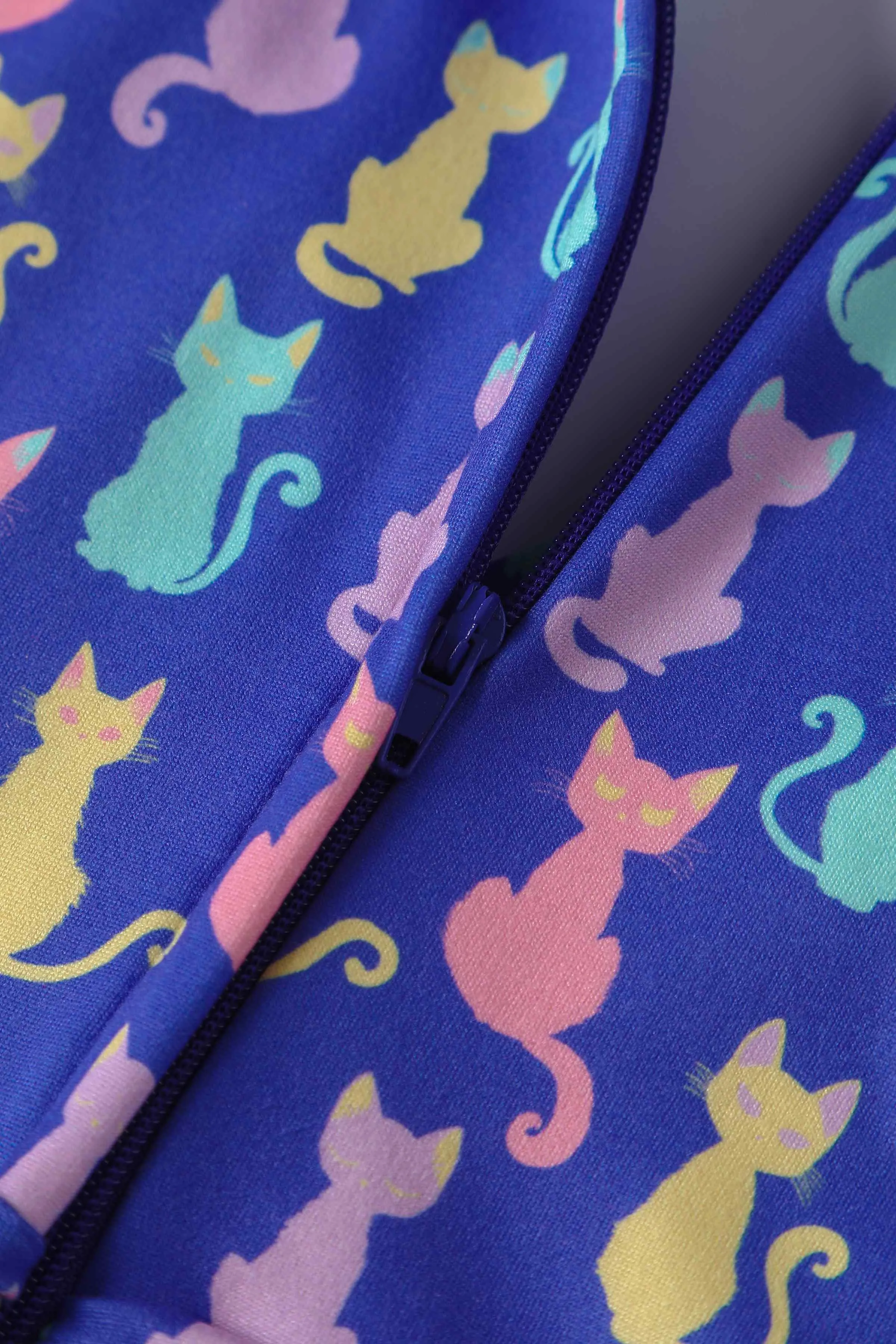 Esther Rainbow Cat Purple Jumpsuit