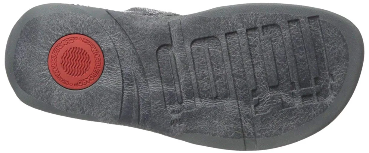 FitFlop Women's Electra Classic Pewter Sequin Thong Platform Flip Flip Sandal (10, Pewter)