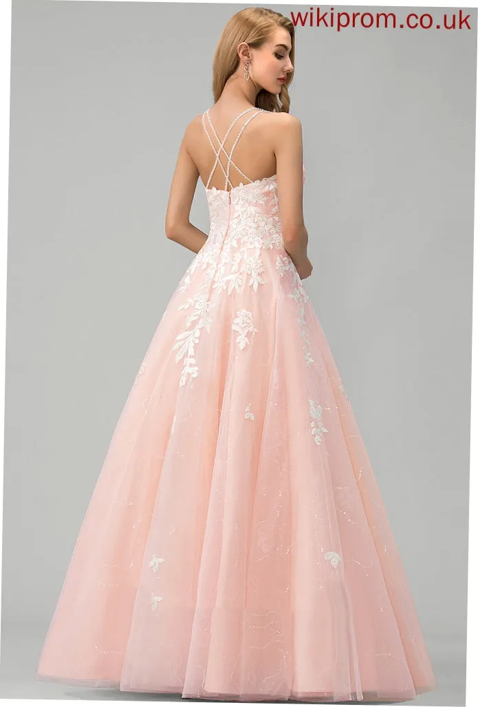 Floor-Length Prom Dresses Tulle Philippa Sequins Ball-Gown/Princess With Square