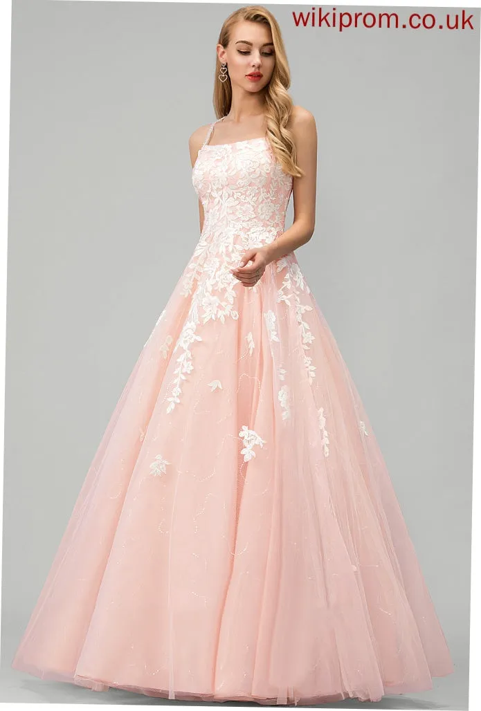 Floor-Length Prom Dresses Tulle Philippa Sequins Ball-Gown/Princess With Square