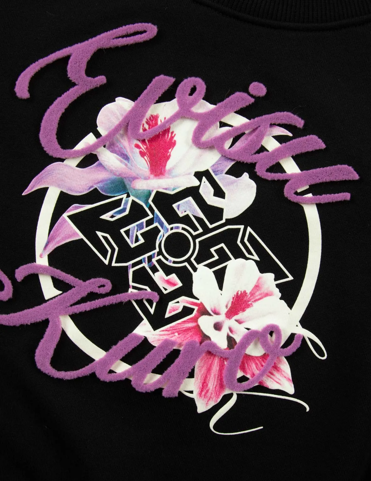 Floral Kamon Print and Logo Jacquard Loose Fit Sweatshirt