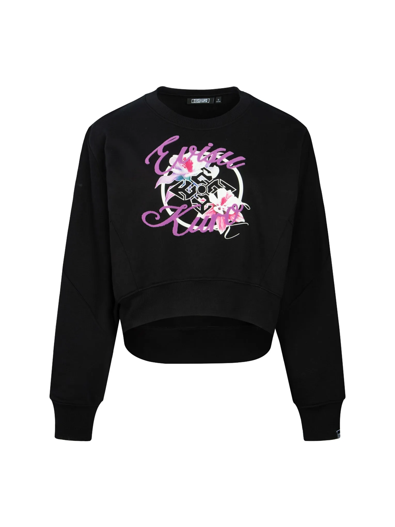 Floral Kamon Print and Logo Jacquard Loose Fit Sweatshirt