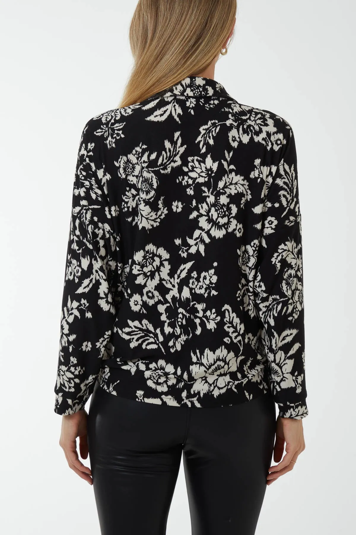 Floral Tie Front Floral Shirt