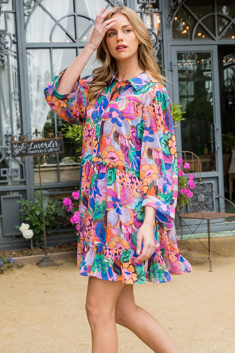 Flow is Flow Printed Dress-THML