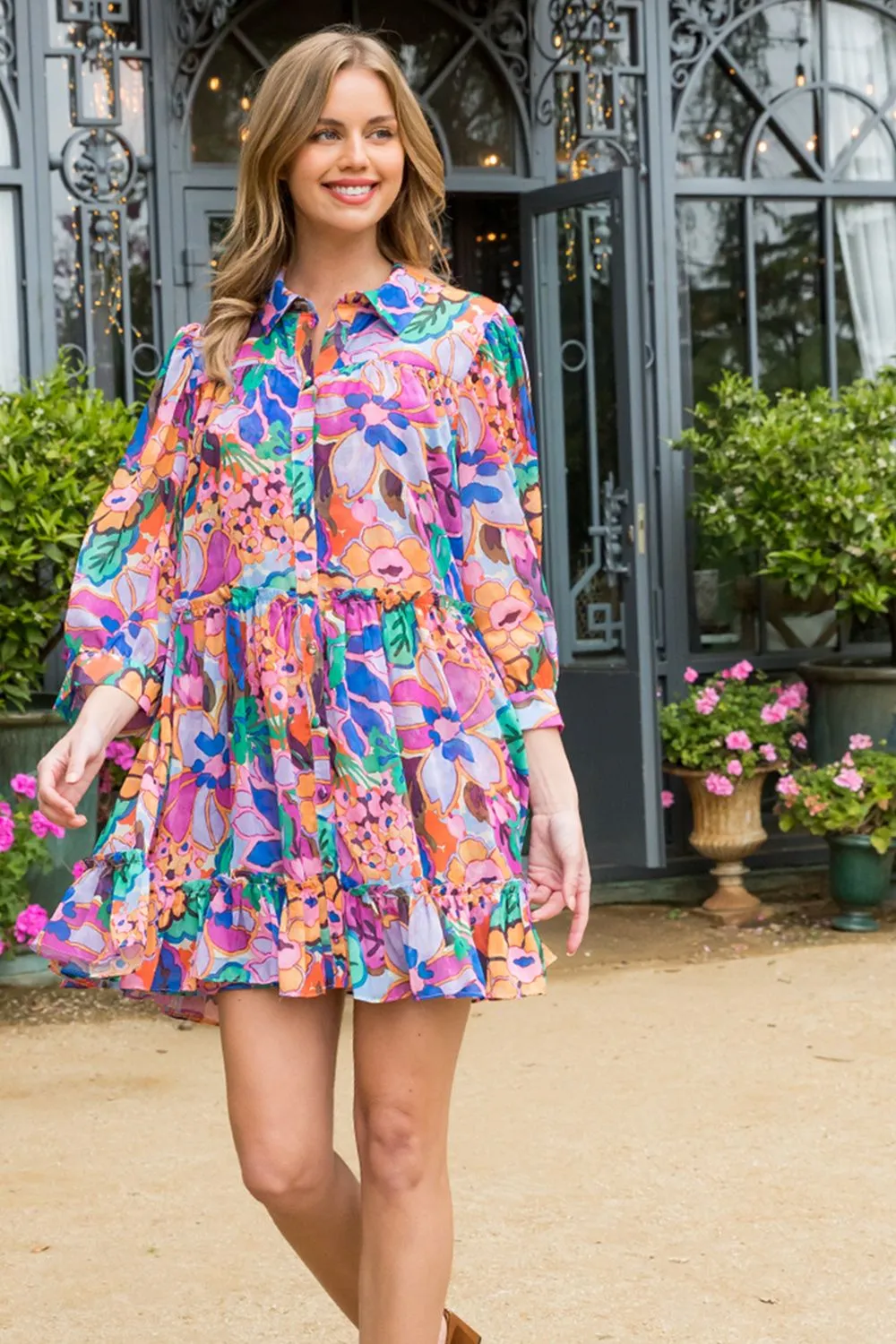 Flow is Flow Printed Dress-THML