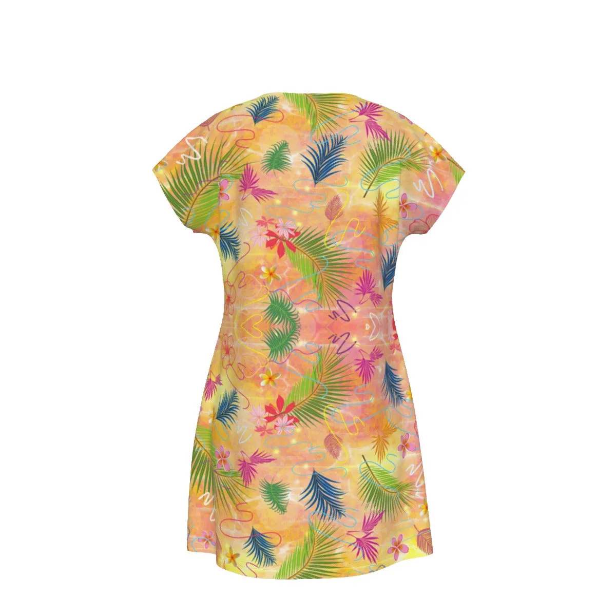 Hawaiian Gold Short Sleeve Dress up to 4 XL (FWS)