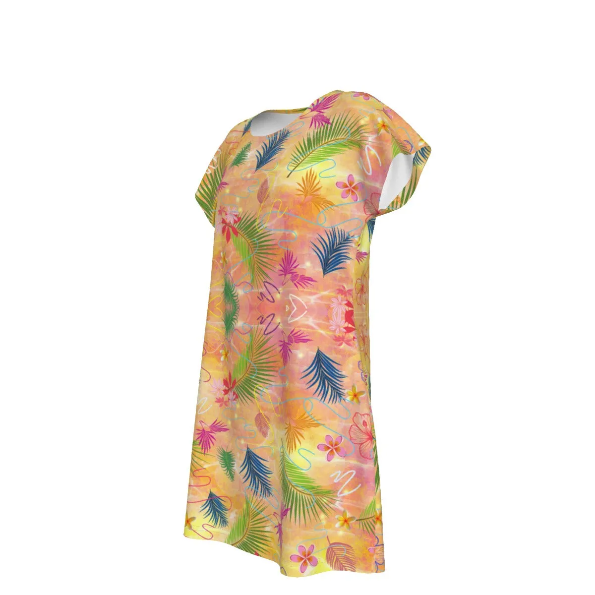 Hawaiian Gold Short Sleeve Dress up to 4 XL (FWS)