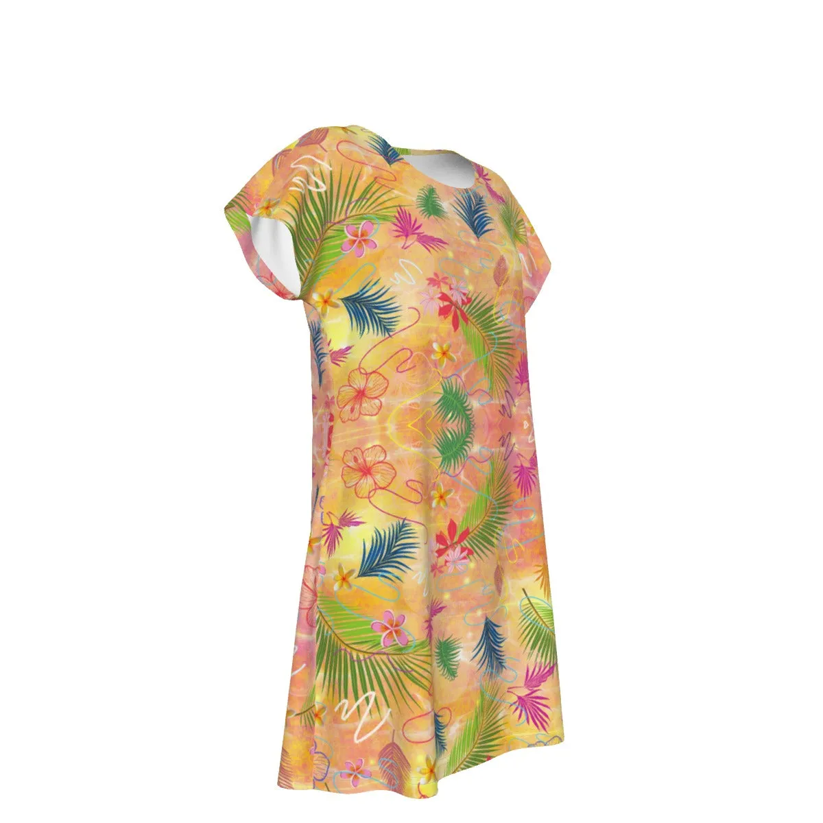 Hawaiian Gold Short Sleeve Dress up to 4 XL (FWS)