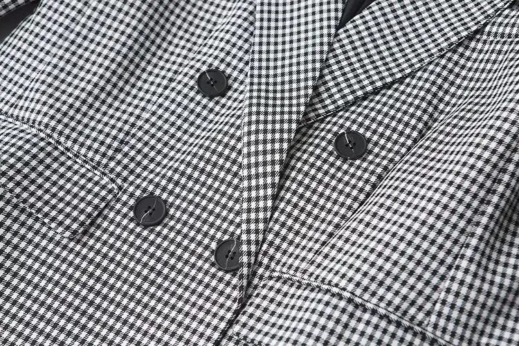 Houndstooth Double Breasted Blazer