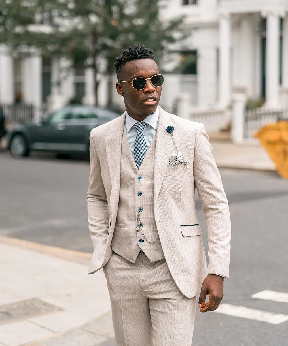 House of Cavani Caridi Slim Fit Blazer In Beige