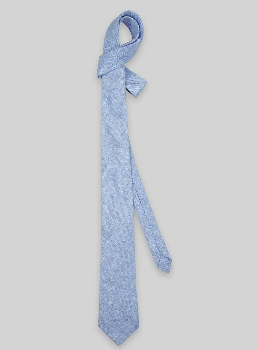 Italian Linen Tie - Sky Blue