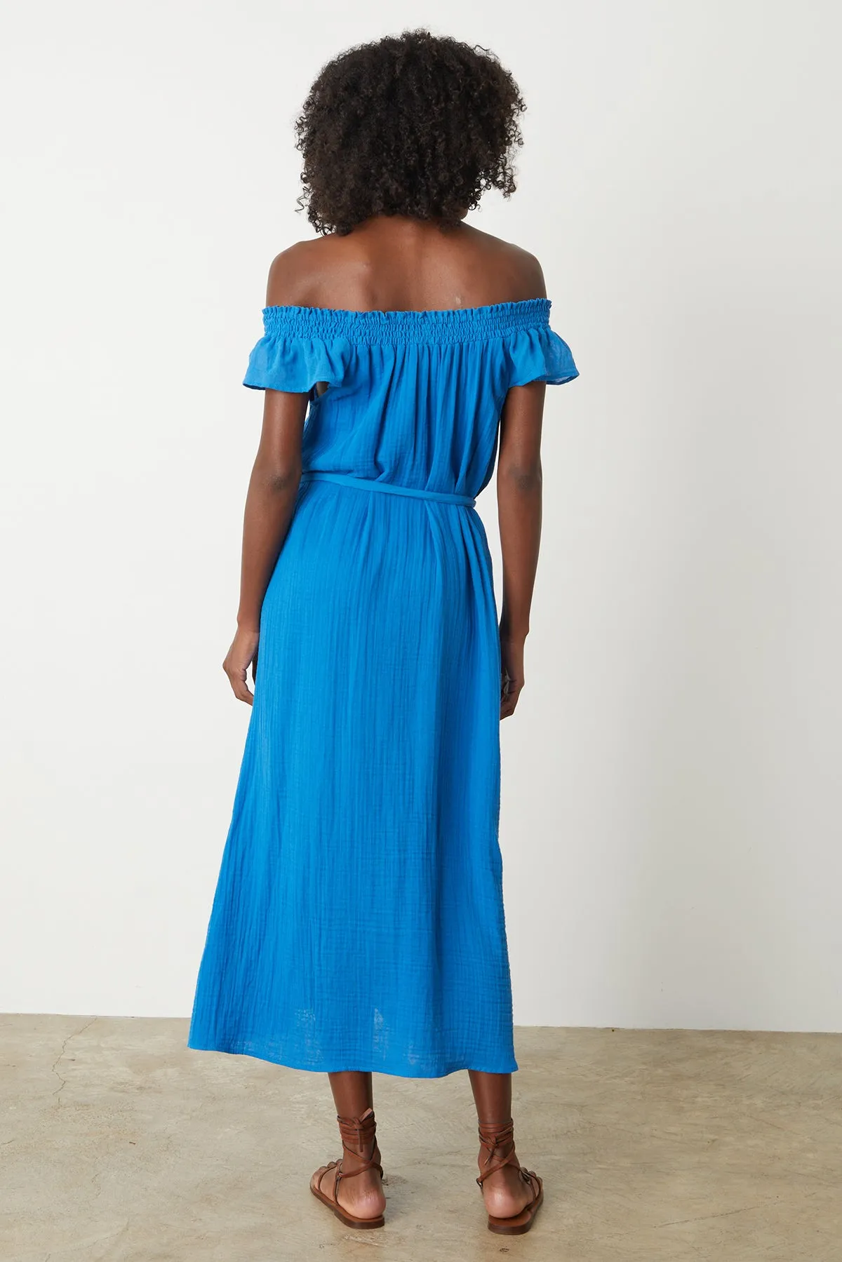 JUSTINE COTTON GAUZE MIDI DRESS